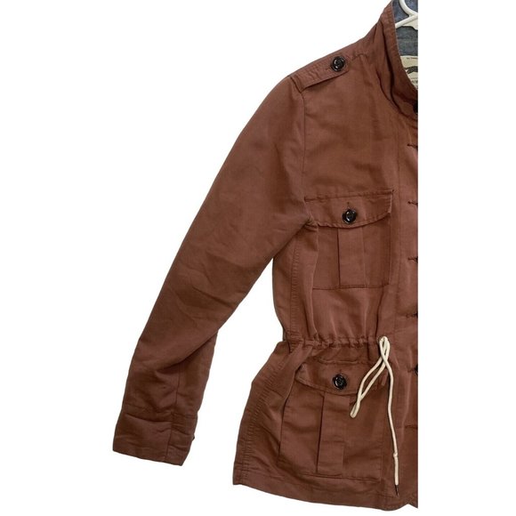 Obey Propaganda Women's Medium Hemingway Lightweight Utility Cargo Jacket Rust - Picture 2 of 10